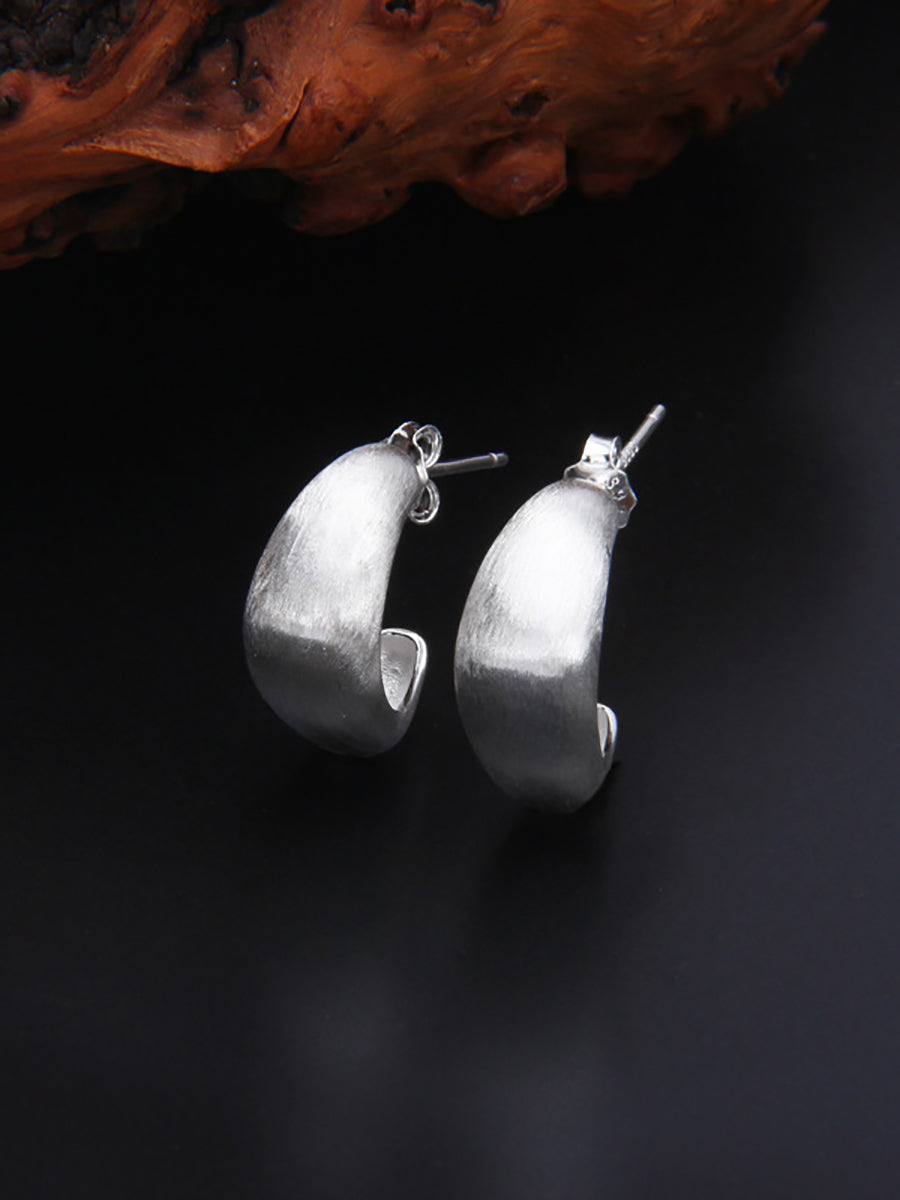 Women Casual S925Sliver C-Shape Ear Studs II1035