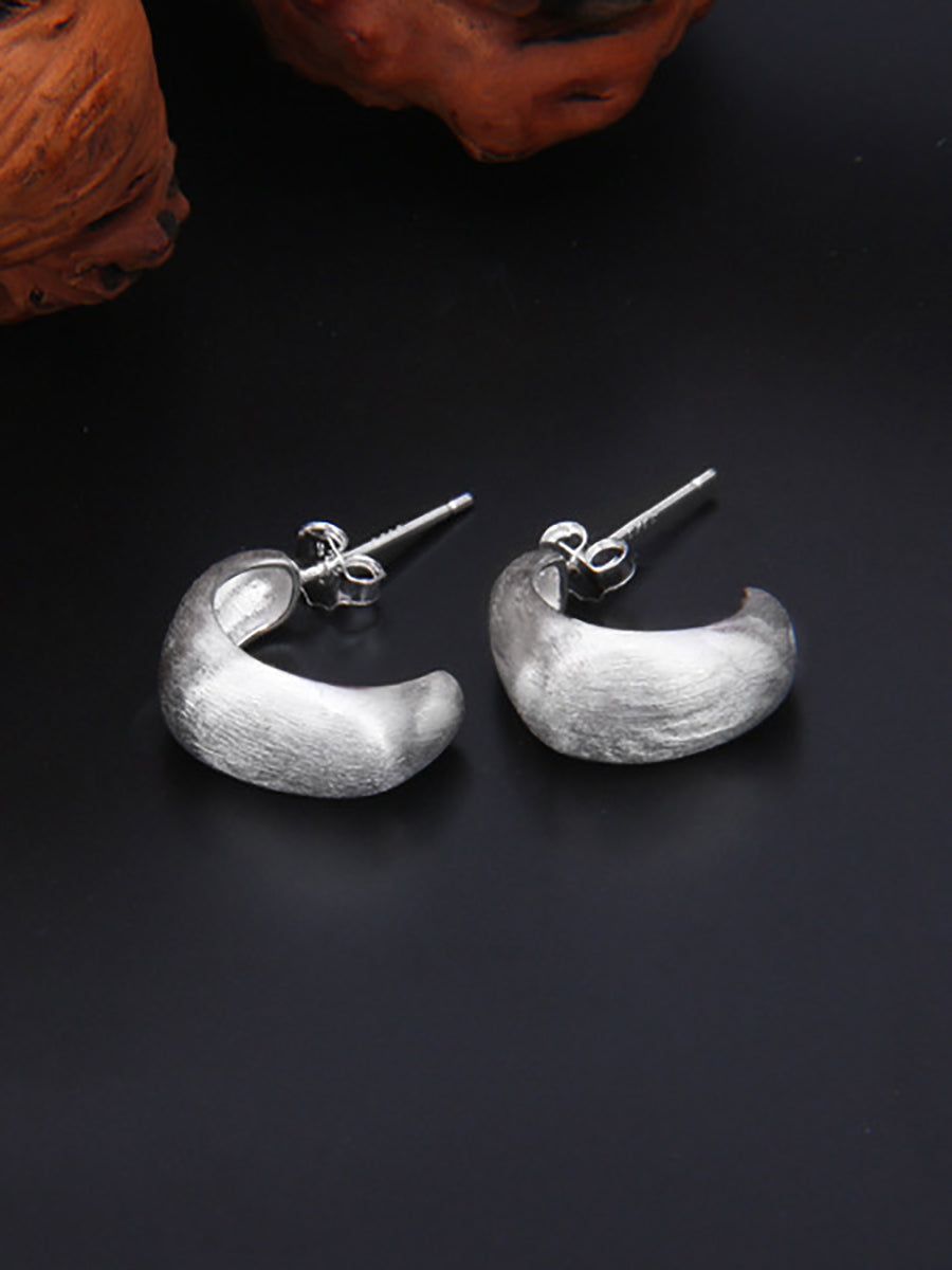 Women Casual S925Sliver C-Shape Ear Studs II1035