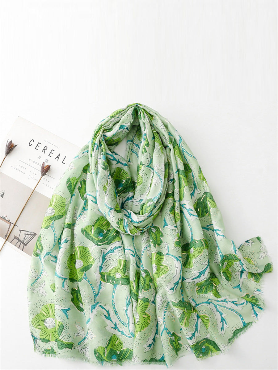 Women Summer Flower Print Shawl Scarf FD020