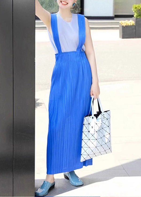 Tank Dress Wrinkled Blue 2025 Summer Set And Top