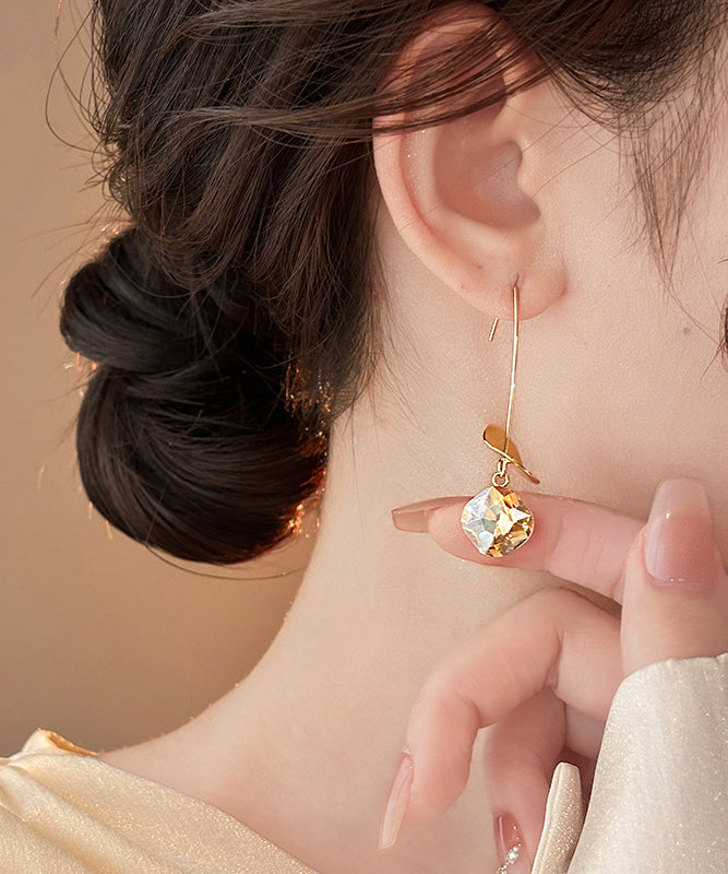 Earrings Copper Gold Sequins Zircon Drop Alloy 2025