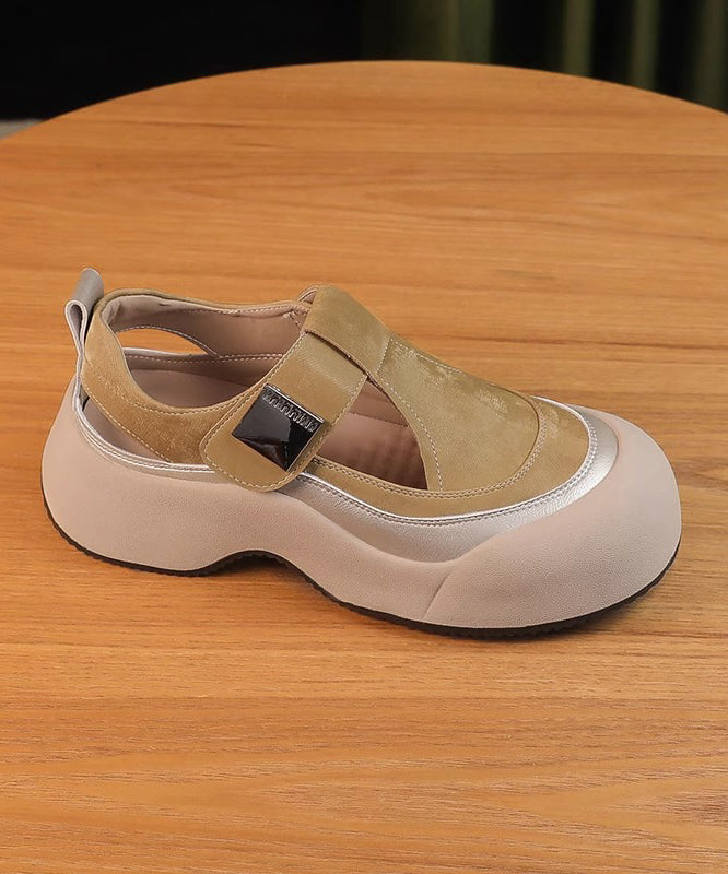 Apricot Hollow Out New Platform Breathable Sandals 2025