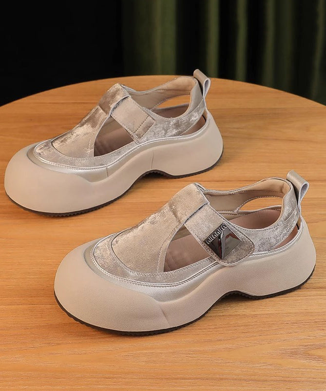 Apricot Hollow Out New Platform Breathable Sandals 2025