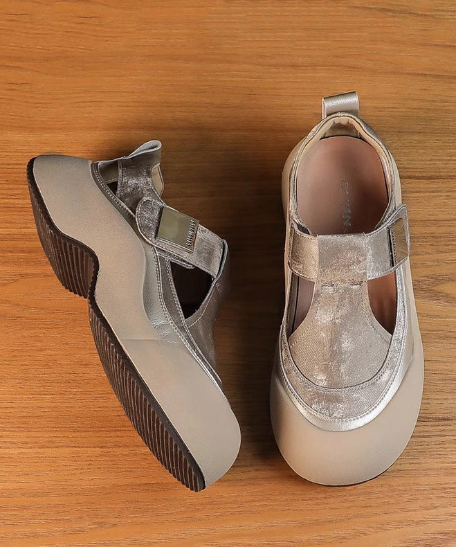 Apricot Hollow Out New Platform Breathable Sandals 2025