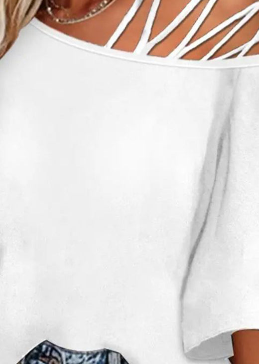 2025 New Top Out Batwing Hollow Black Sleeve Loose