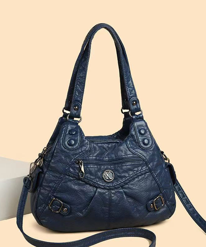 2025 Shoulder Faux New Bag Capacity Black Leather Large