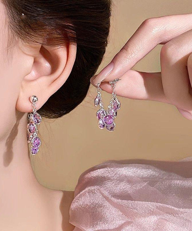 Crystal Blue Copper Earrings Alloy New 2025 Hoop