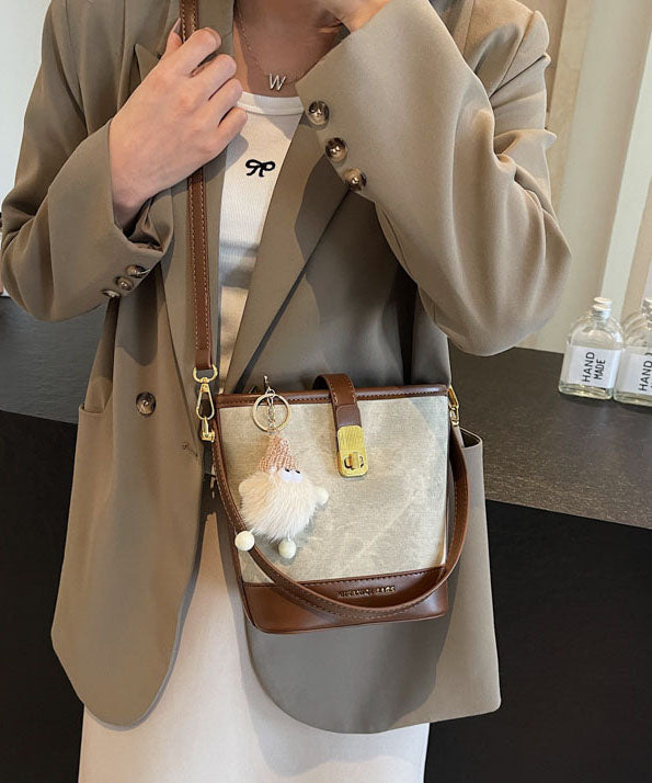 Bucket 2025 Bag Versatile Fashion White Faux New Black Leather