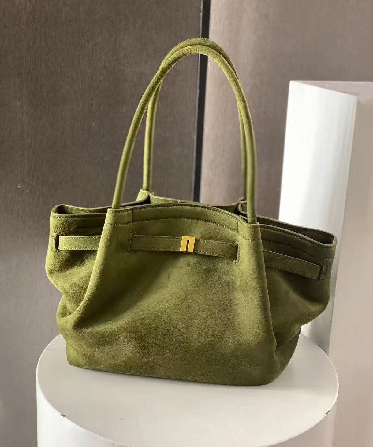 Green Large Capacity 2025 New Bag Suede Shoulder