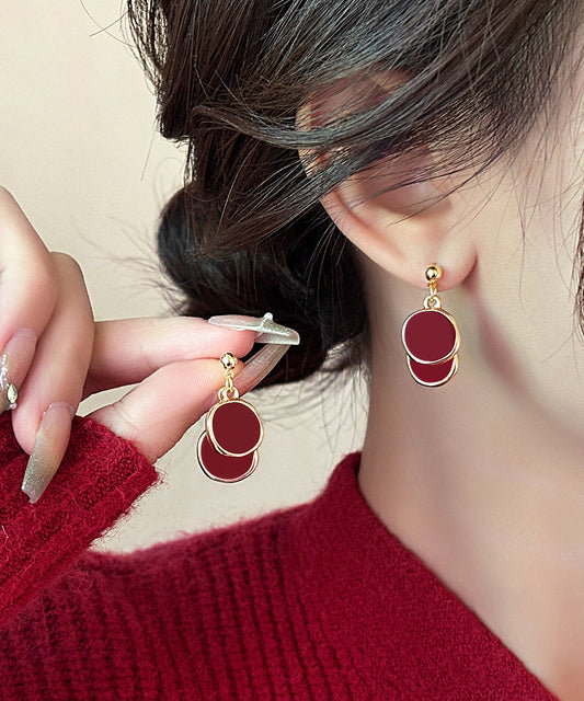 New Disc Earrings 2025 Drop Copper Red Overgild