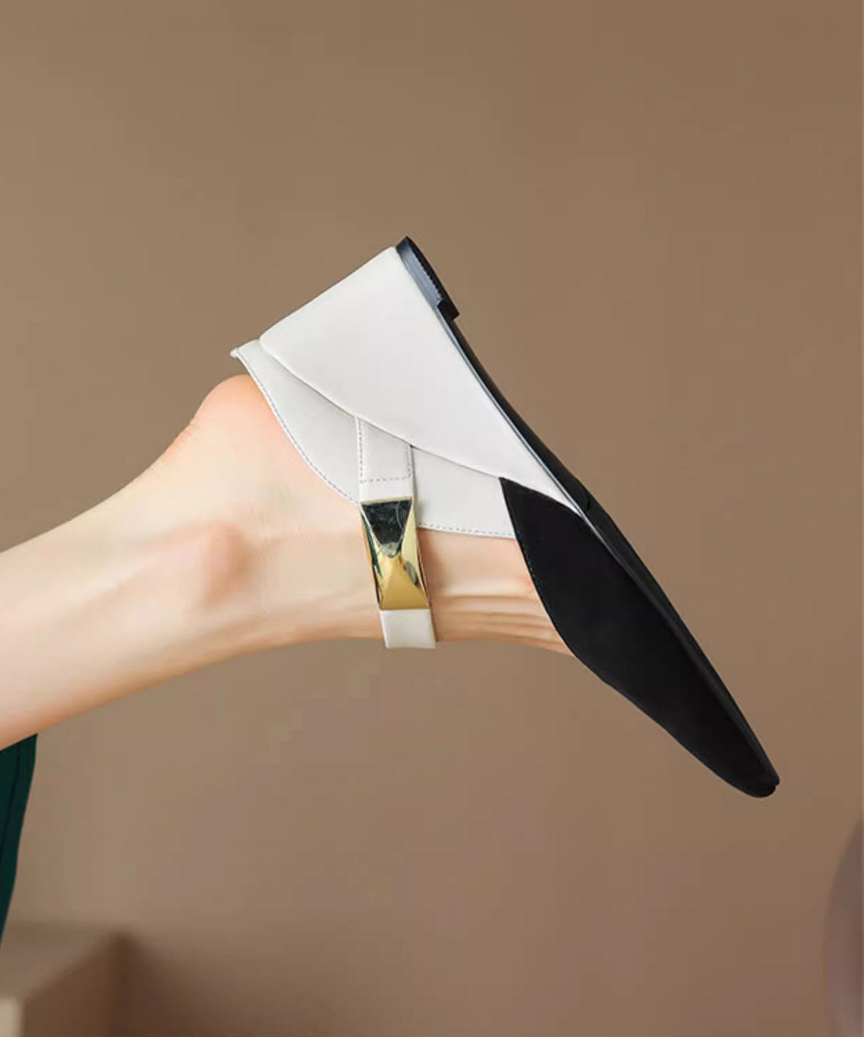 New Sandals 2025 Heels Summer Pointed Rivet Apricot Wedge Slide