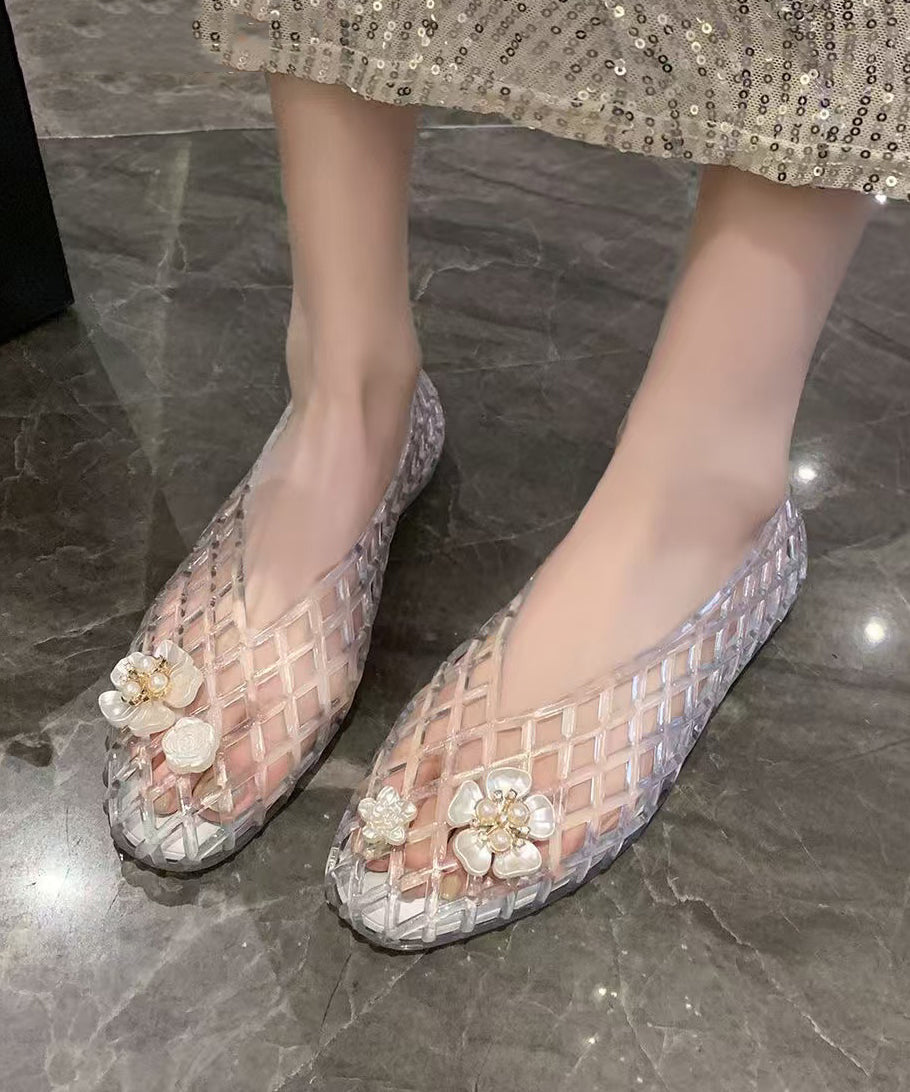 Out 2025 Summer Hollow Bottomed Flat Silver New Shoes