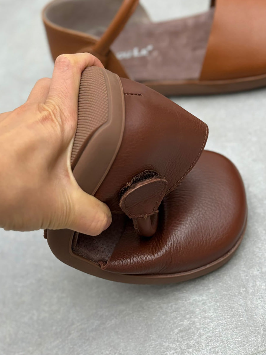 Flat Shoes Genuine Pure Color Women Spring Leather