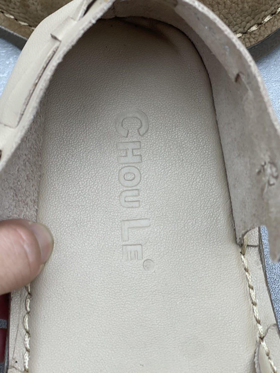 Flat Women Summer Leather Sandals Genuine