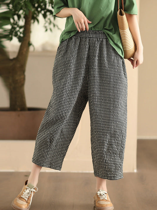 Harem Summer Pants Lattice Cotton Casual Women