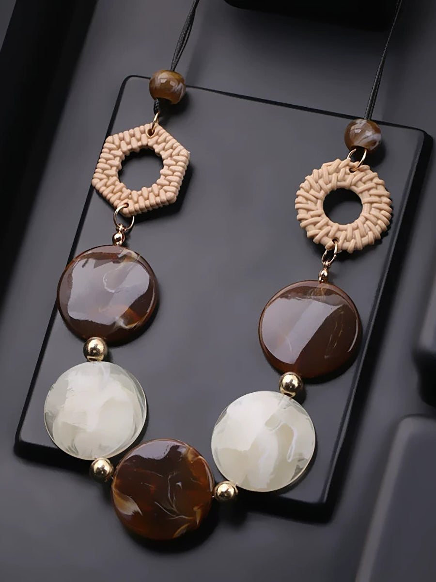Women Resin Necklace Acrylic Vintage