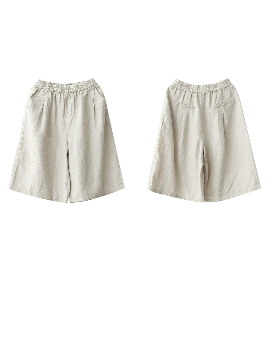 100%Linen Fifth Casual Pure Women Pants Summer Color