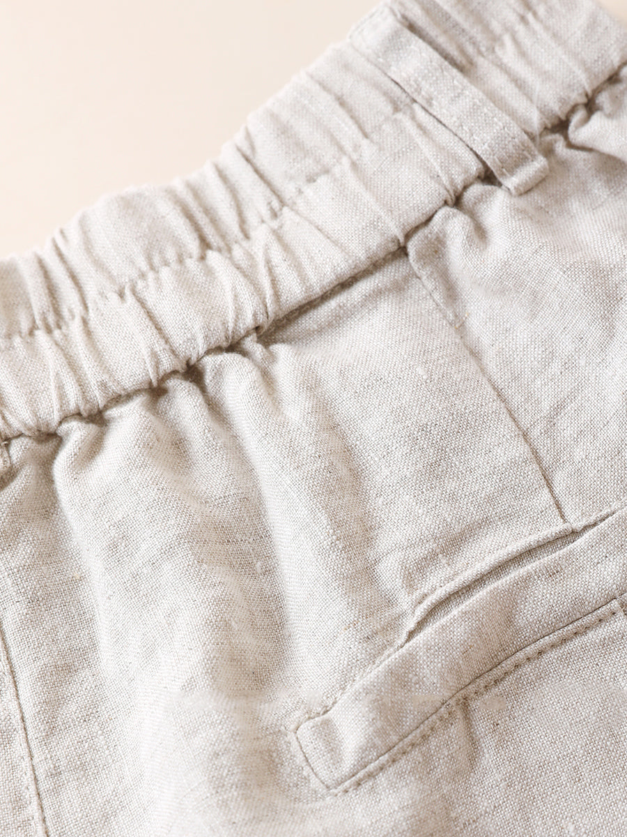 100%Linen Fifth Casual Pure Women Pants Summer Color