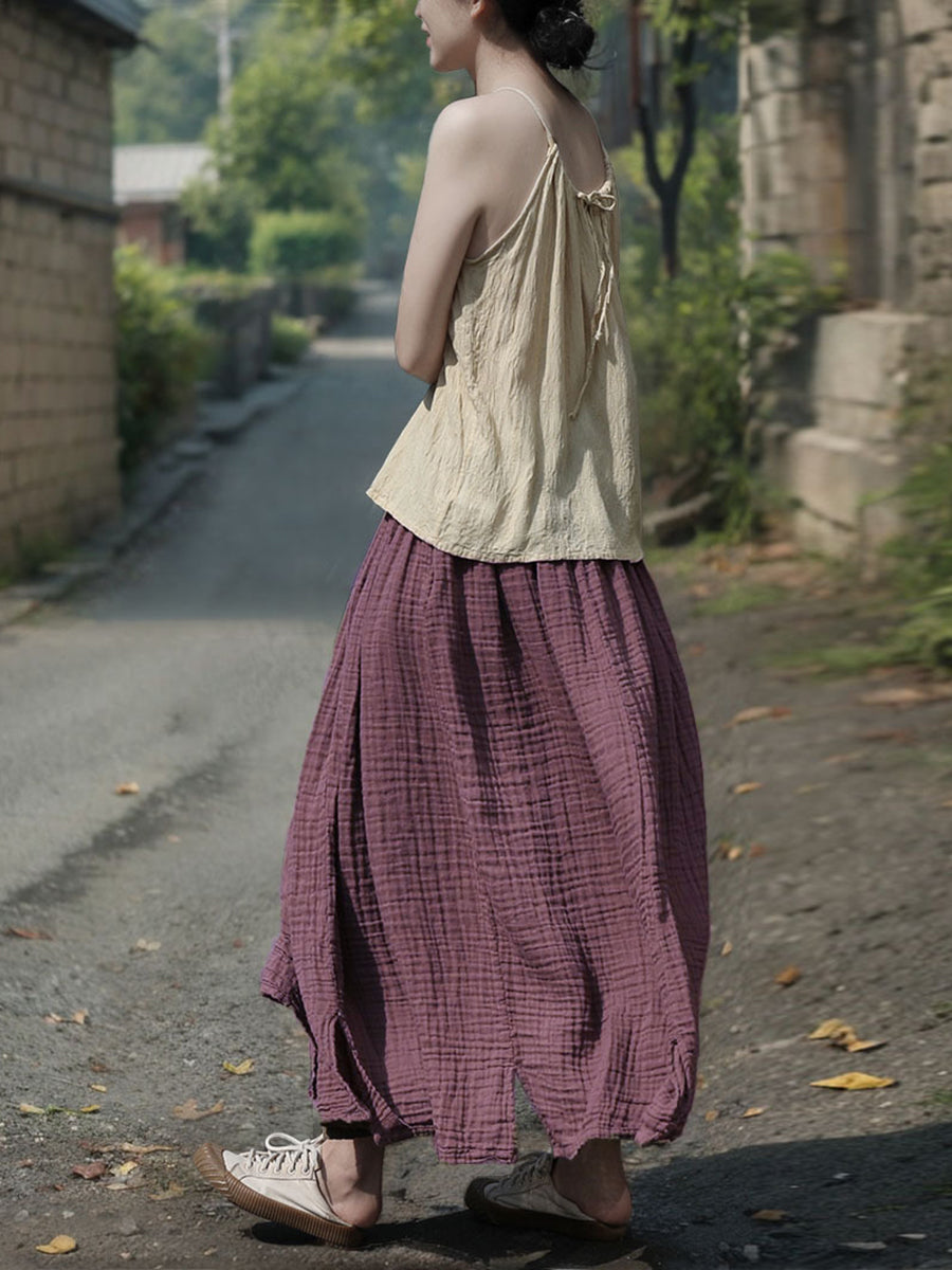 100%Cotton Color Skirt Pure Women Retro Summer