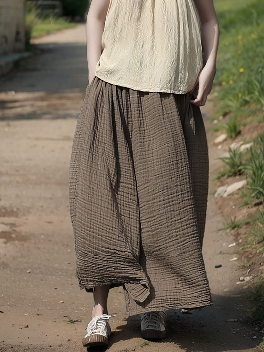 100%Cotton Color Skirt Pure Women Retro Summer