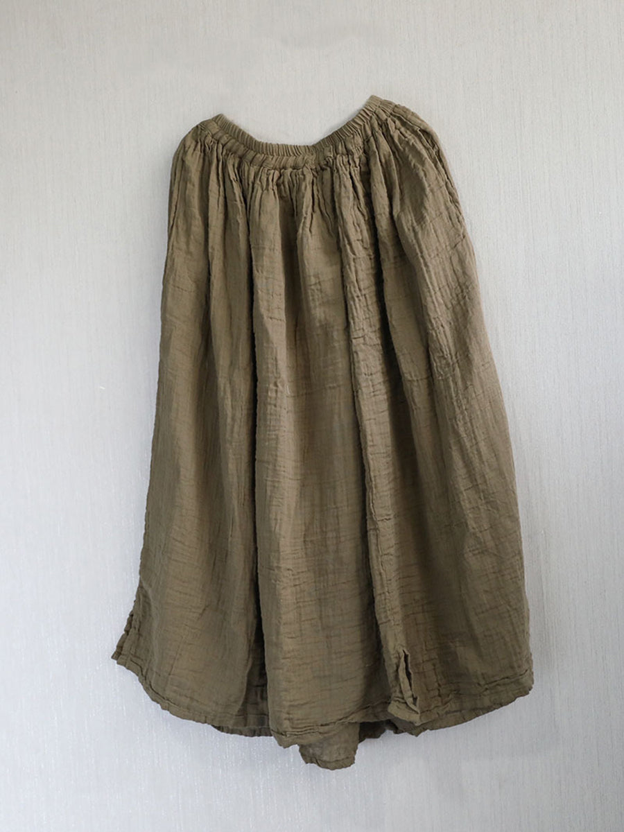 100%Cotton Color Skirt Pure Women Retro Summer