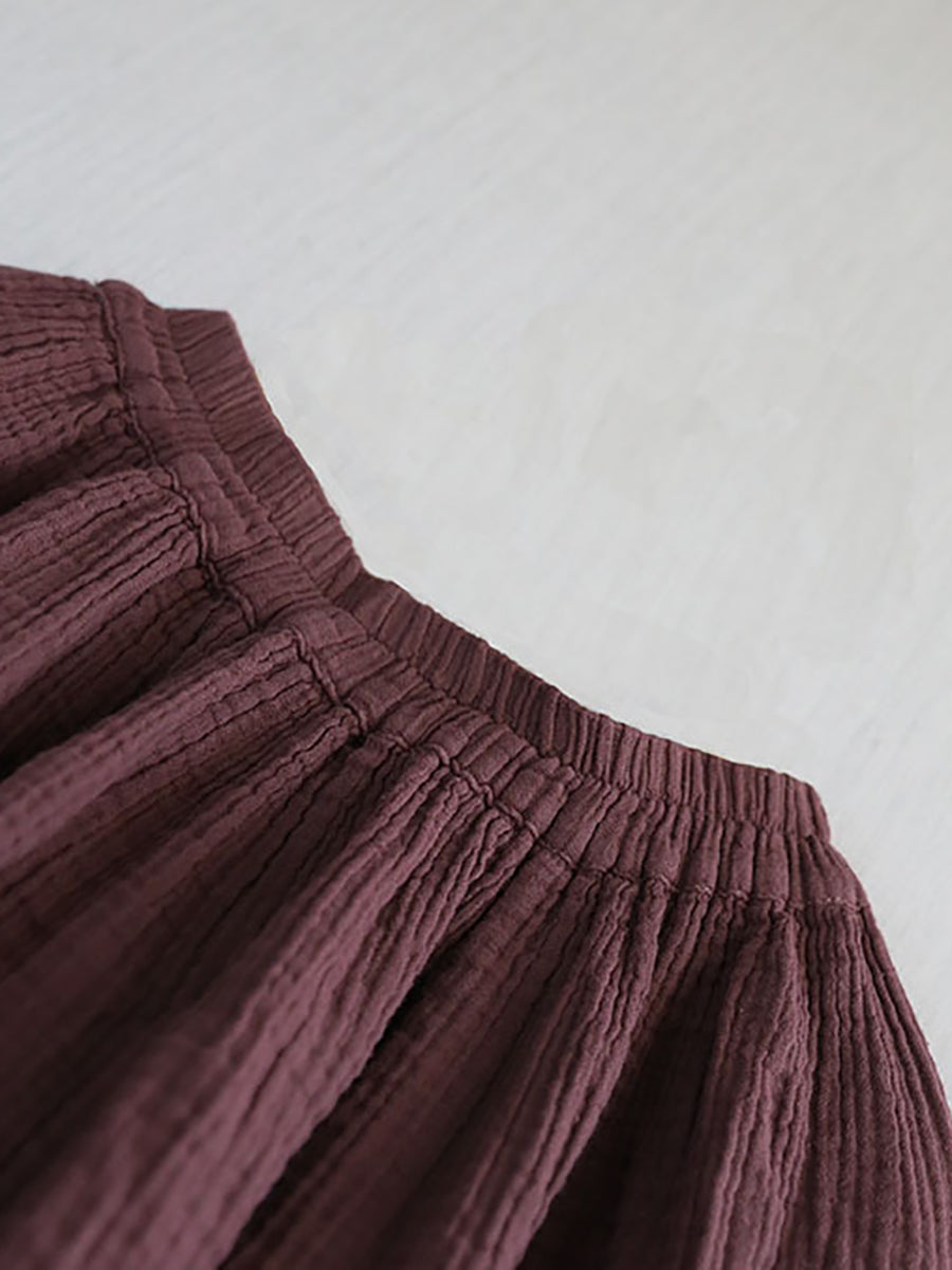 100%Cotton Color Skirt Pure Women Retro Summer