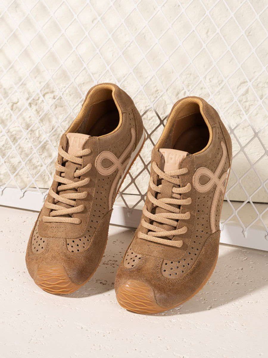 Sport Men Genuine Leather Vintage Shoes Breathable