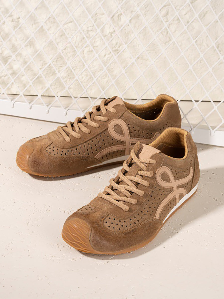 Sport Men Genuine Leather Vintage Shoes Breathable