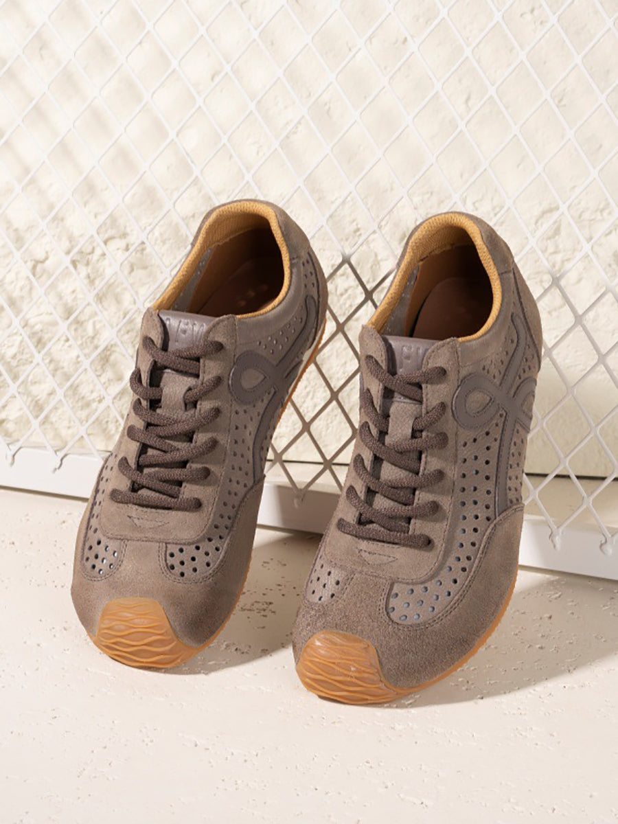 Sport Men Genuine Leather Vintage Shoes Breathable