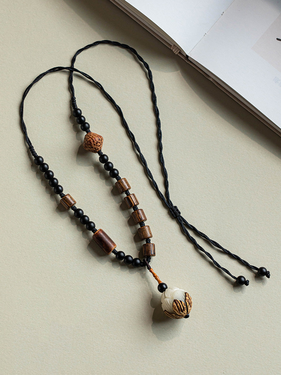 Women Necklace Wooden Bead Bodhi Ethnic