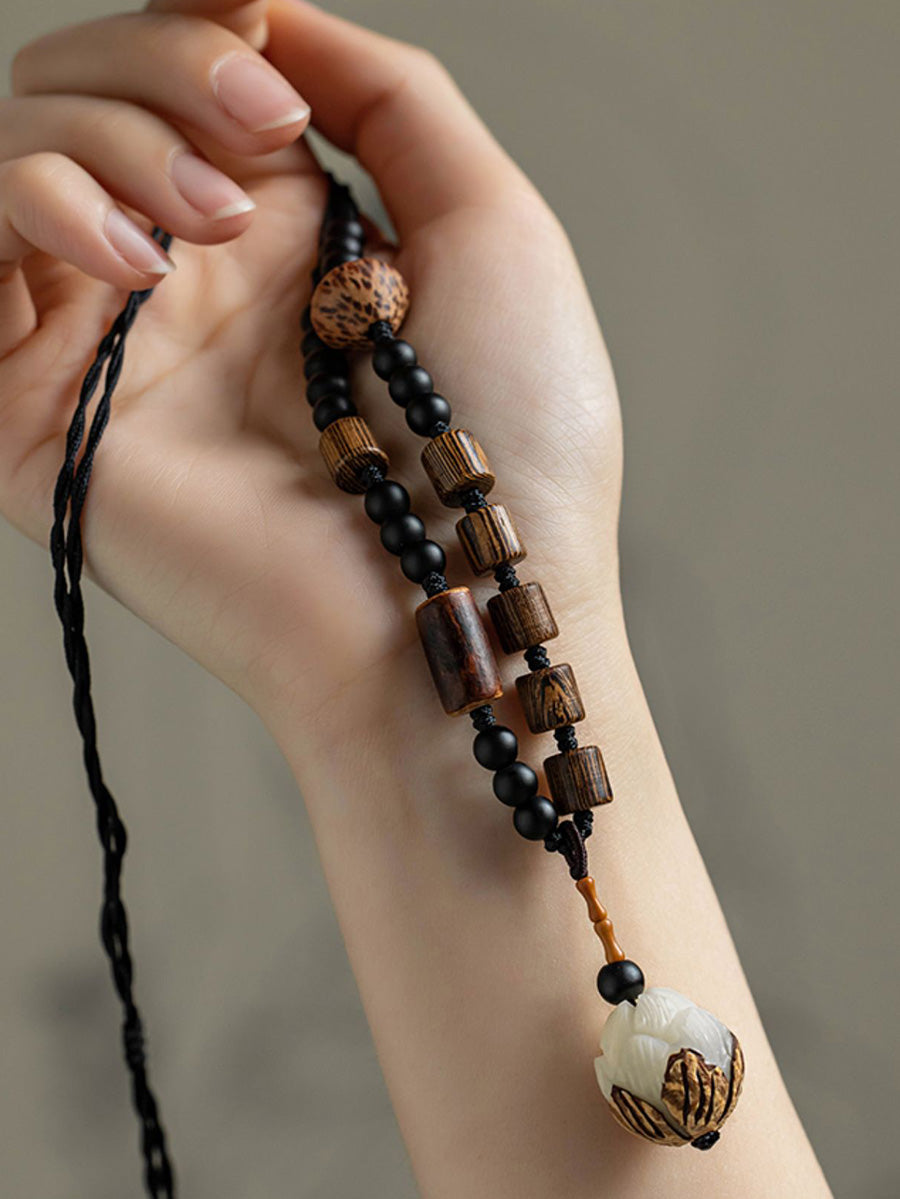Women Necklace Wooden Bead Bodhi Ethnic