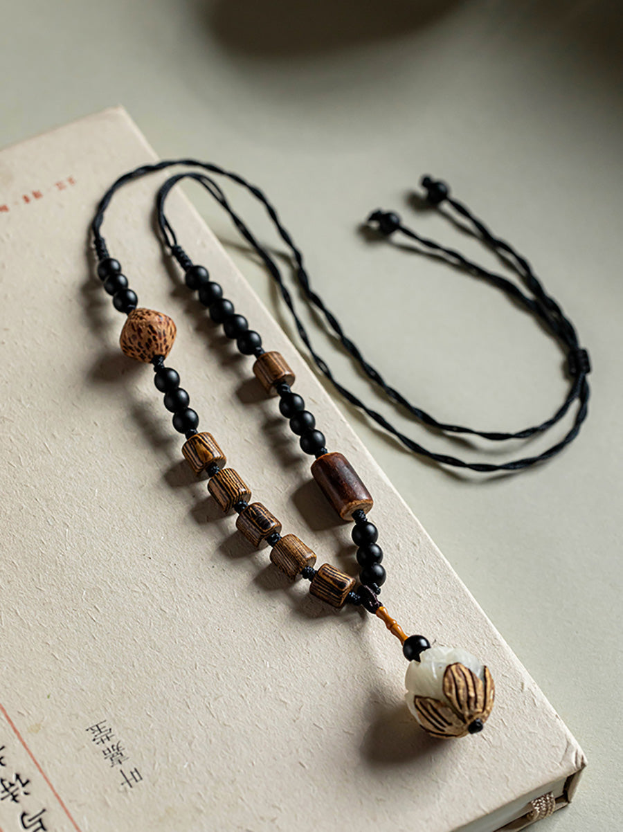 Women Necklace Wooden Bead Bodhi Ethnic