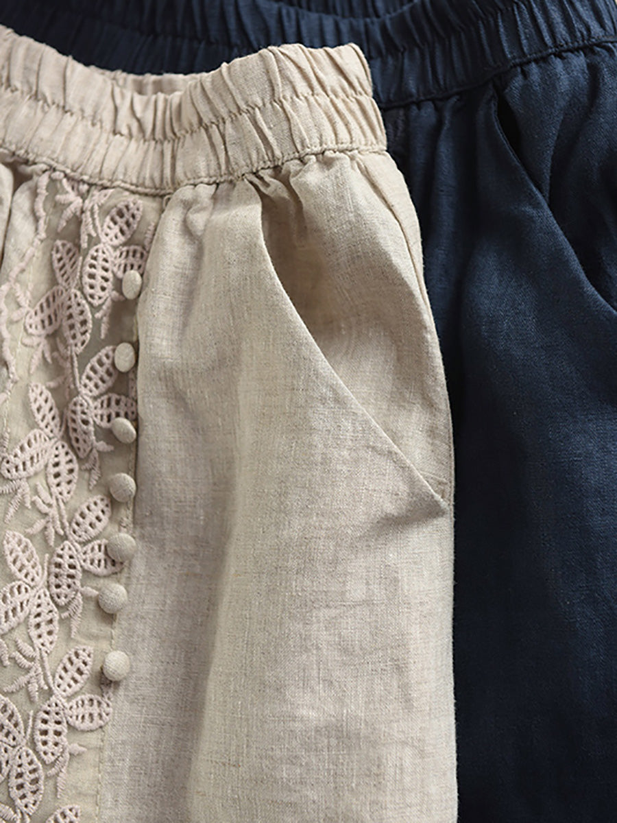 Skirt Summer Lace Women Color 100%Linen Pure