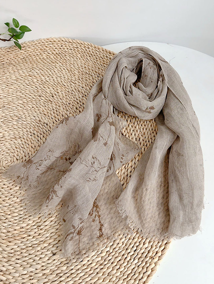 Artsy Summer Thin Scarf Floral Shawl