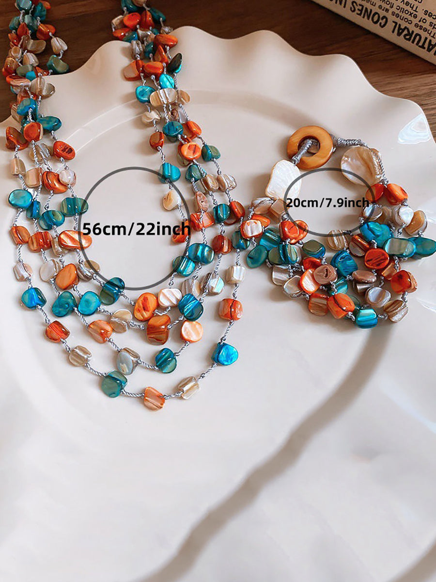 Shell Multilayer Bohemia Necklace Colorful Stone