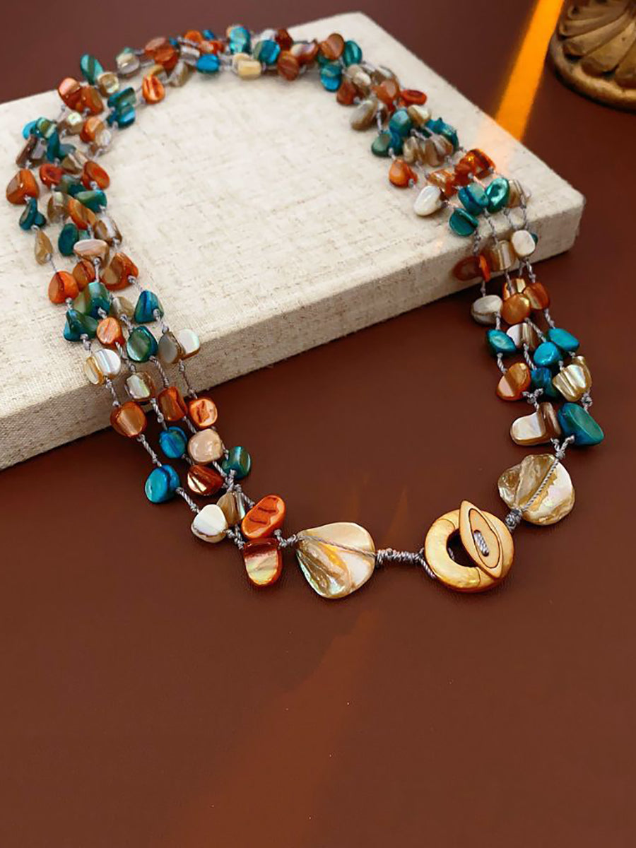 Shell Multilayer Bohemia Necklace Colorful Stone