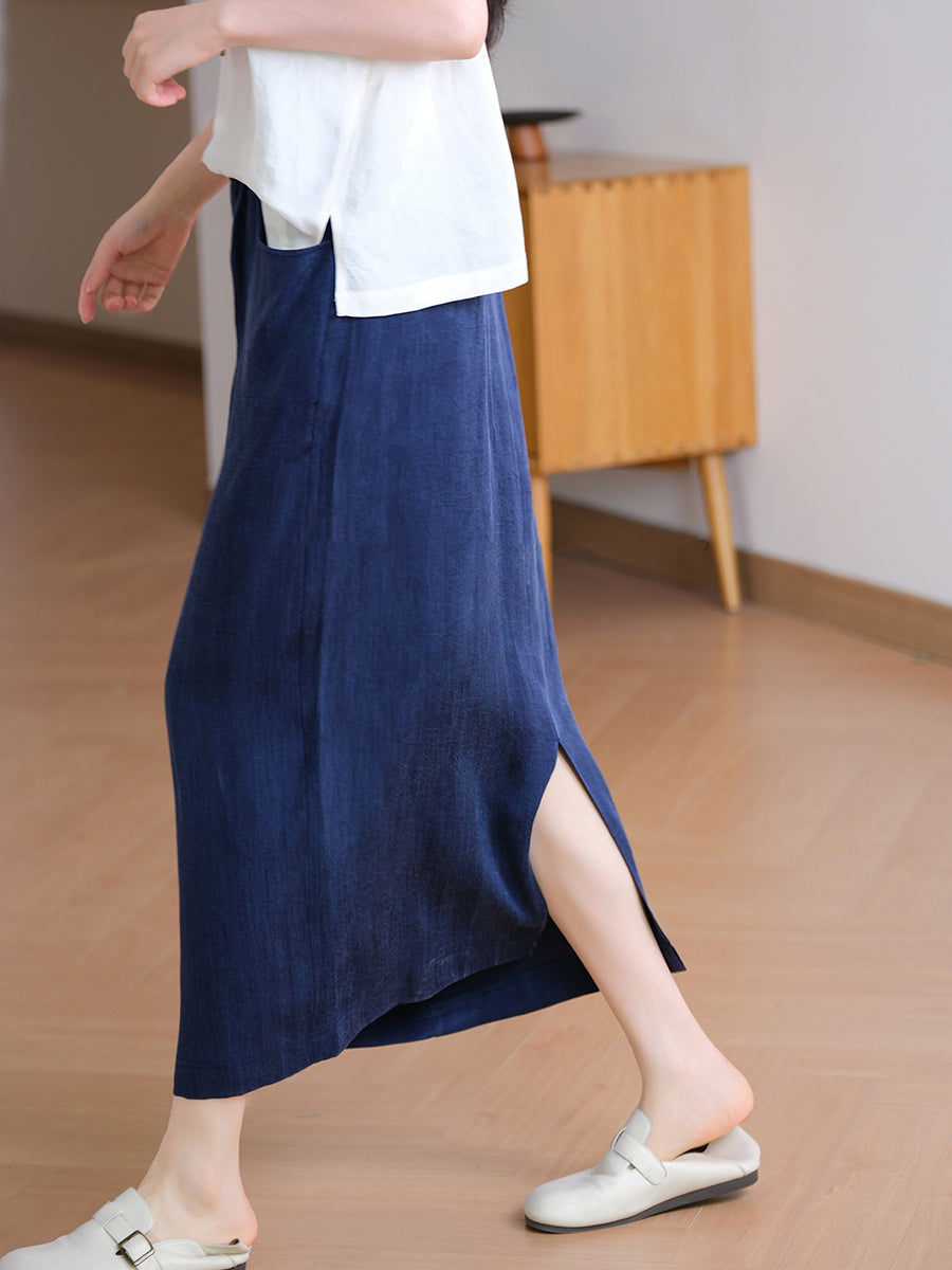 Women Pure Skirt Linen Summer Color Straight