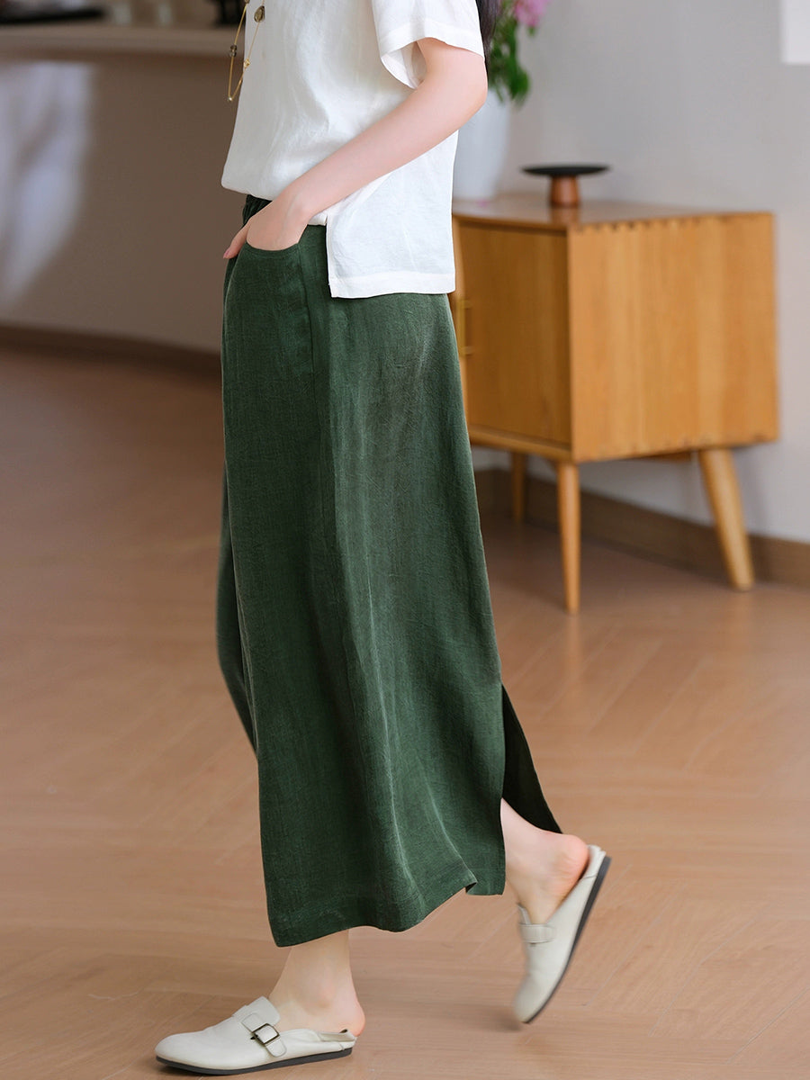 Women Pure Skirt Linen Summer Color Straight