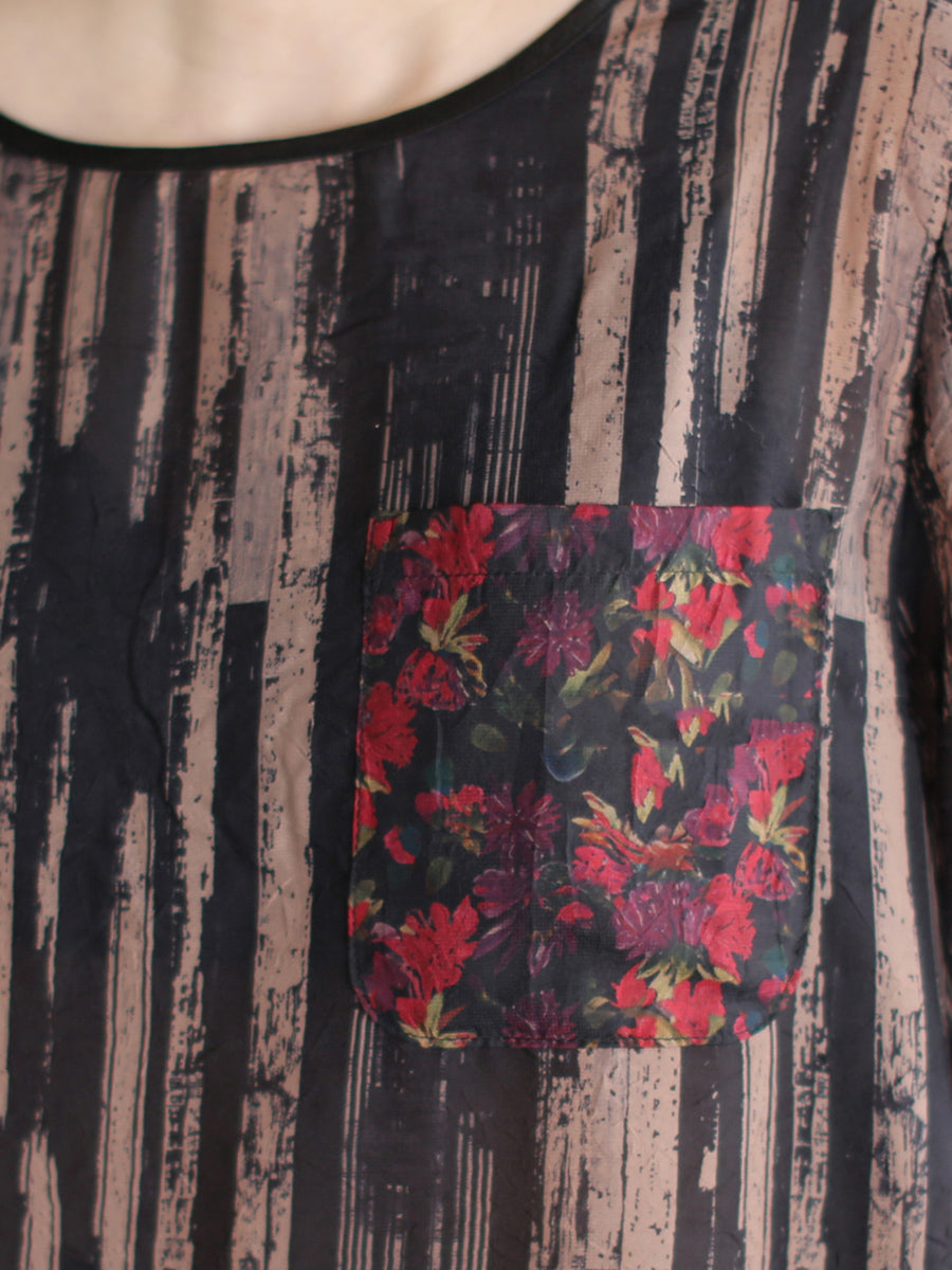 Stripe Summer O-Neck Suits Women Vintage Loose