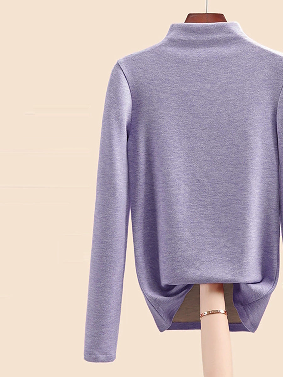 Autumn Half-Turtleneck Blouse Casual Women Warm Base