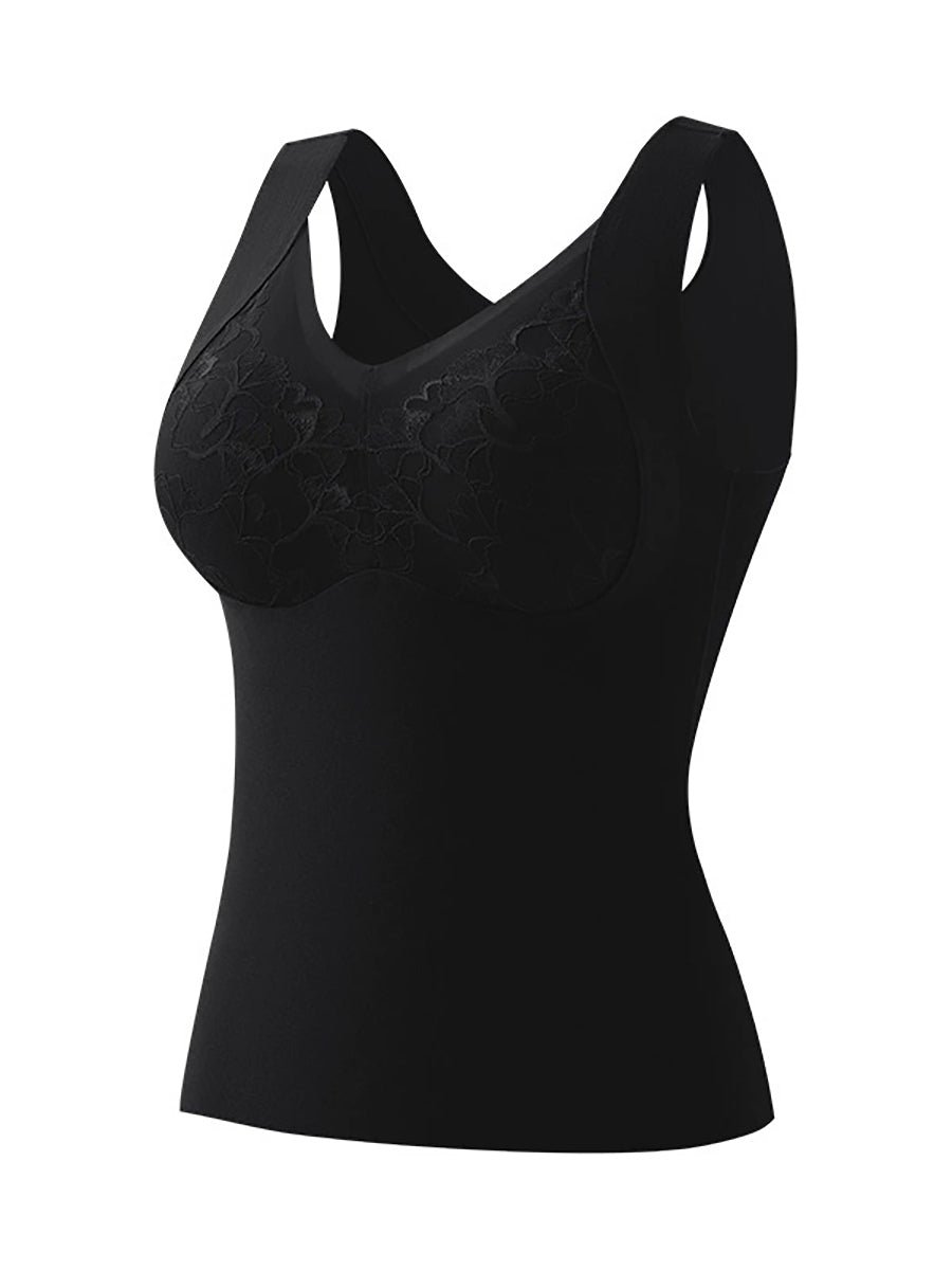 Lace Bottom Women Artsy Vest Autumn V-Neck Spliced