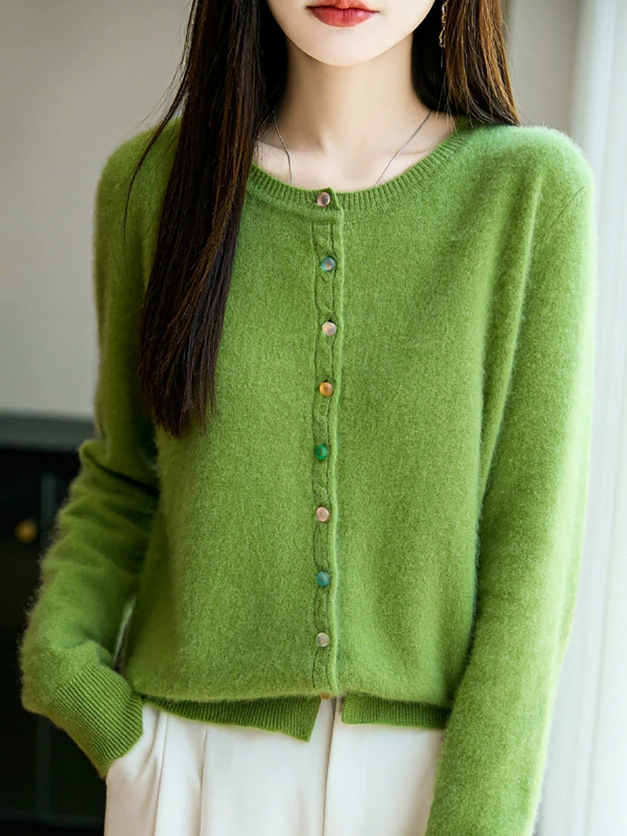 Sweater Casual Autumn Pure Knitted Color Women O-Neck