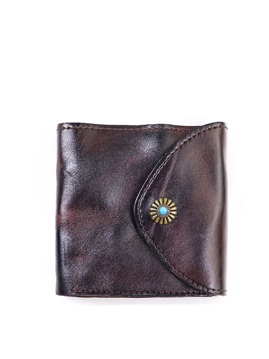 Wallet Leather Retro Square Multifunctional