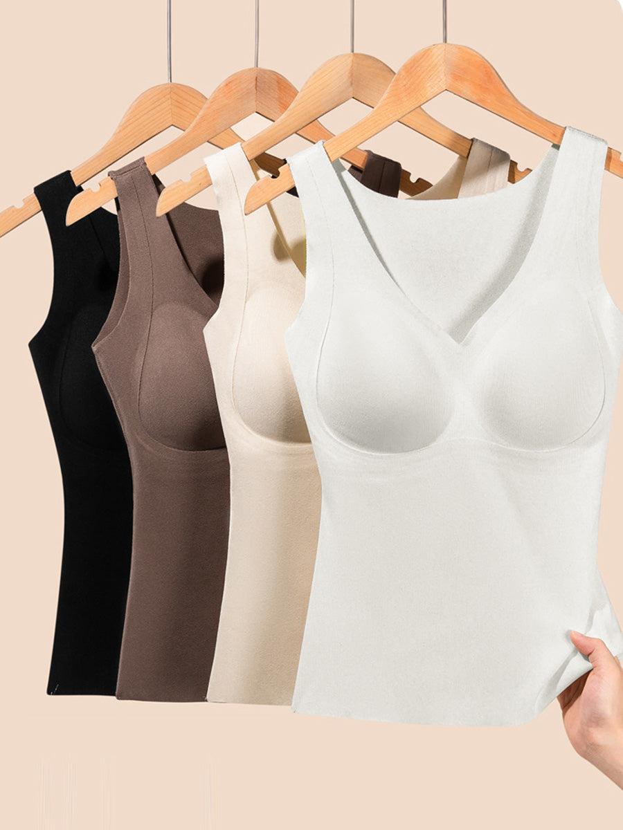 Casual Color Base Vest Pure Autumn Women V-Neck