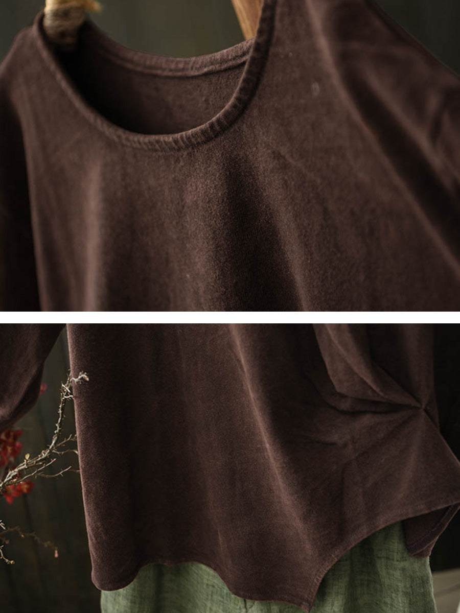 Blouse Pure Retro Autumn Women Cotton Color