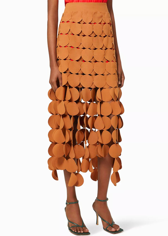 Zip Original Up Out Orange Design Hollow Skirts Summer