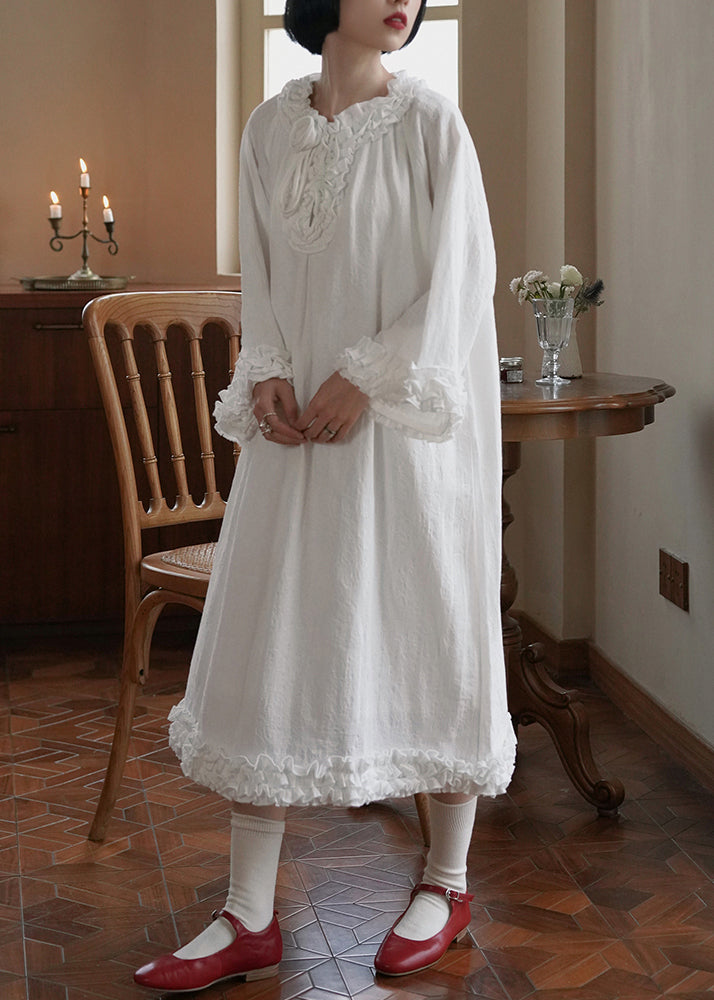 Patchwork Black Design Spring Original Dress Ruffled Cotton