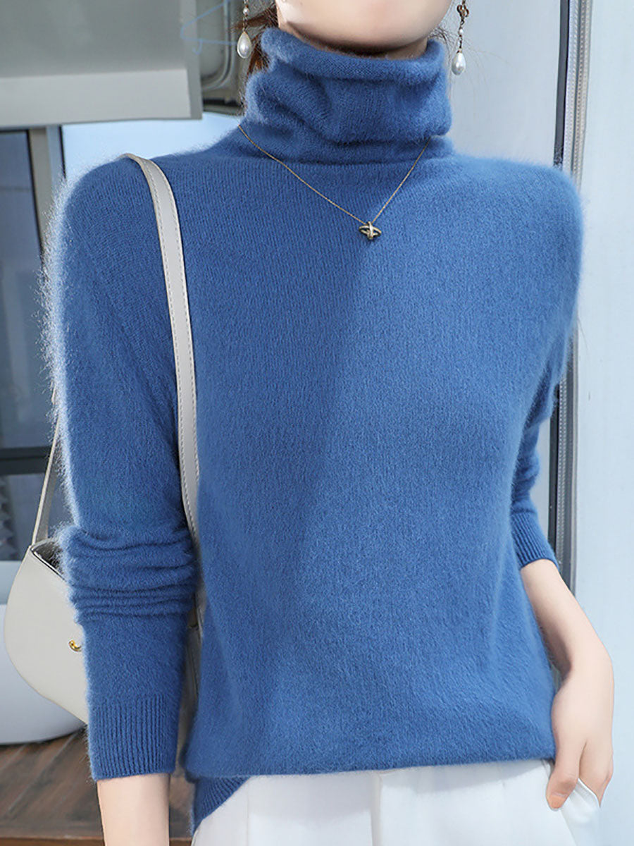 Women Autumn Turtleneck Wool Soft Warm Knit Sweater AV1029