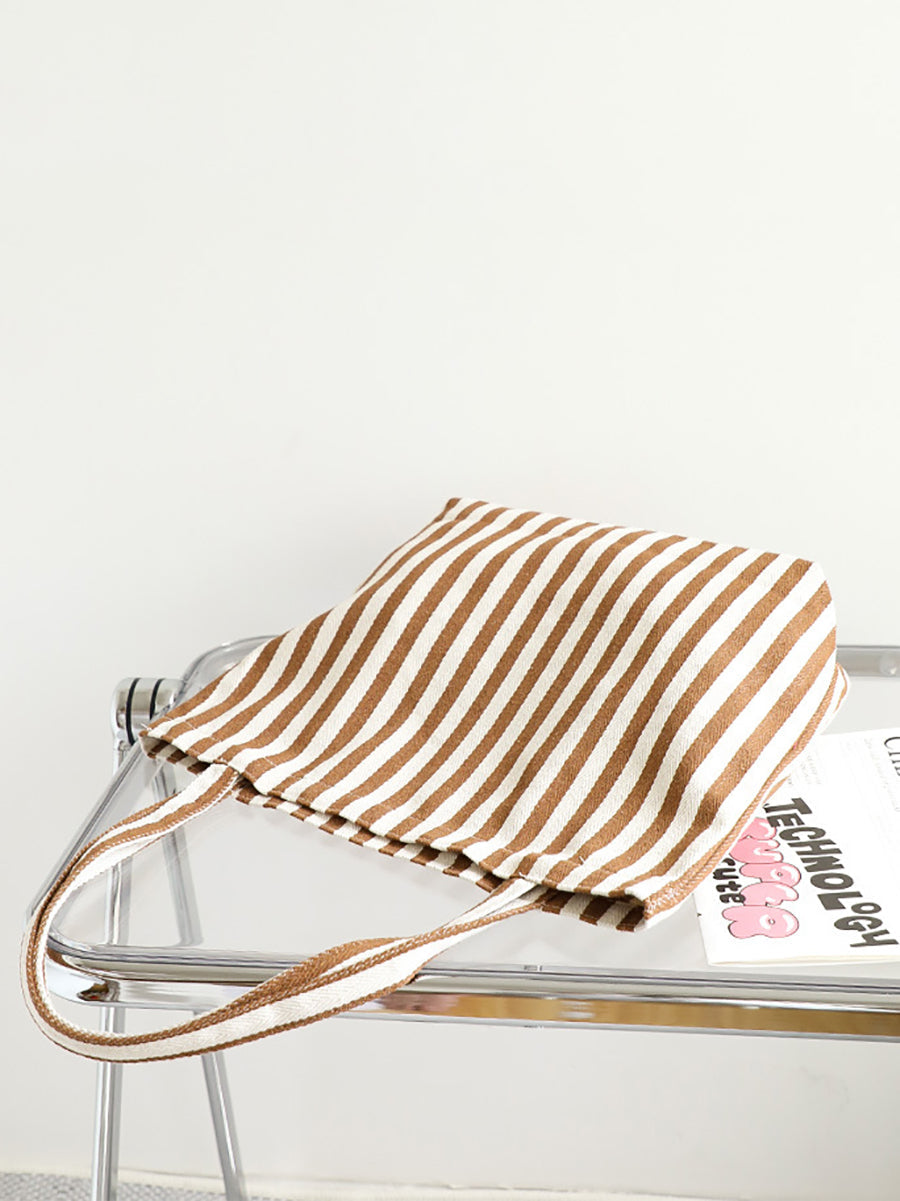 Canvas Stripe Casual Bag Women Shoulder