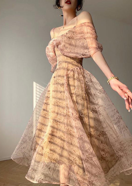 Neuartiges Chiffon-Kleid mit Spaghettiträgern und Reißverschluss, Sommer XX082